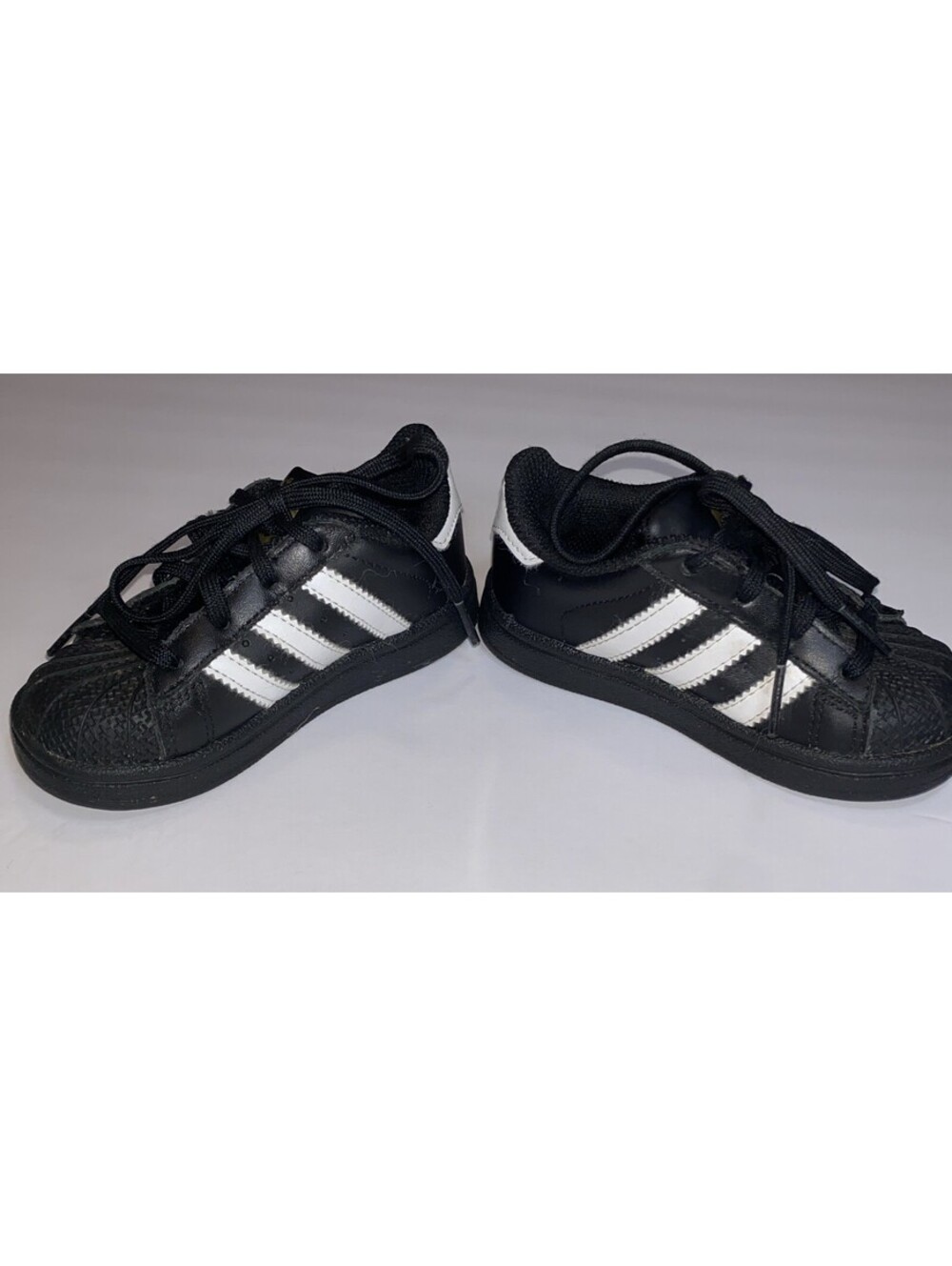 Adidas Leather Superstar Black Toddler Sneaker Shoes Gold Sz. 6.5K Shell Toe